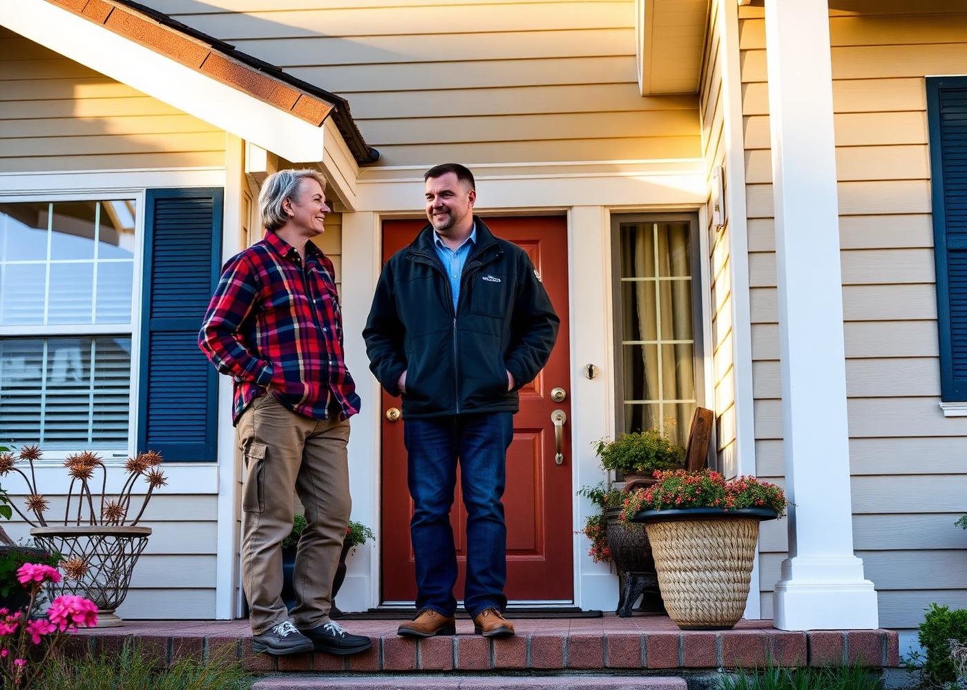 Homeowner reviewing exterior home conditions