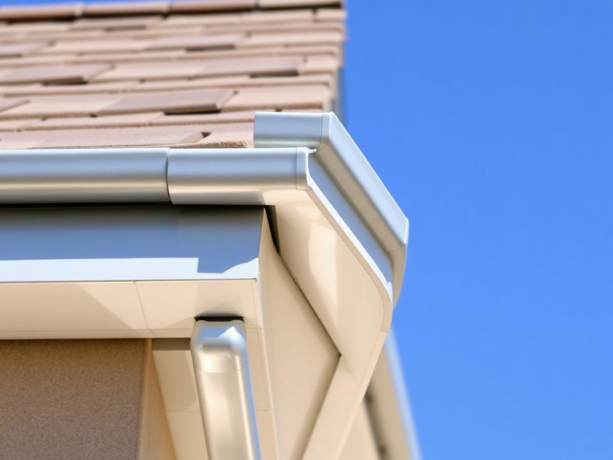 Roof edge and gutters on a California home