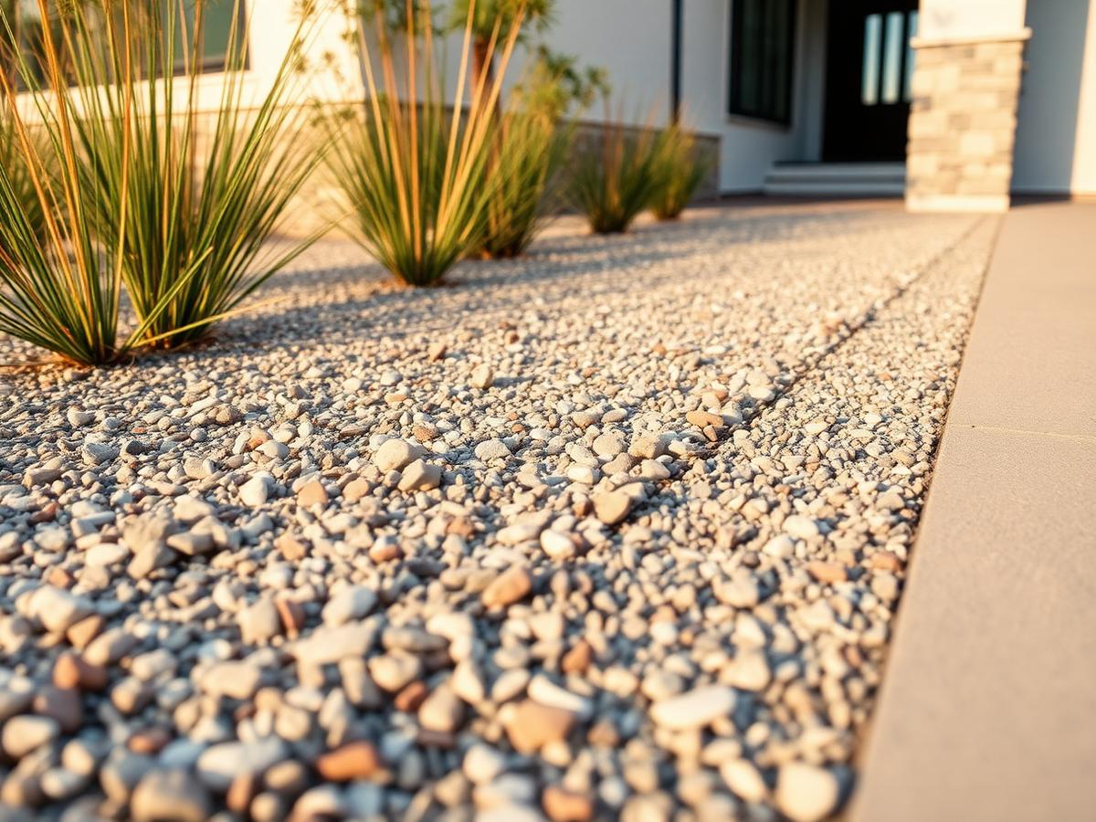 Gravel and stone near a home foundation
